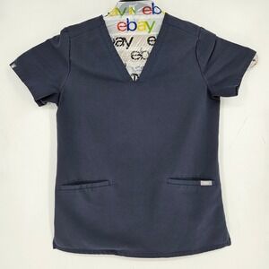 Figs Scrub Top Womens Small Casma Three Pocket Technical‎ Uniforms Dark Gray